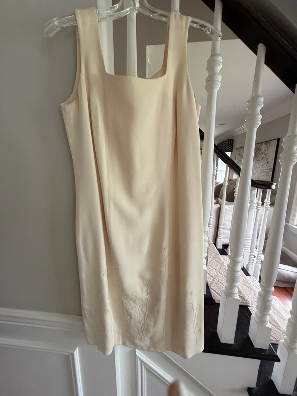 Charter Club Cream Sleeveless Midi Shift Dress